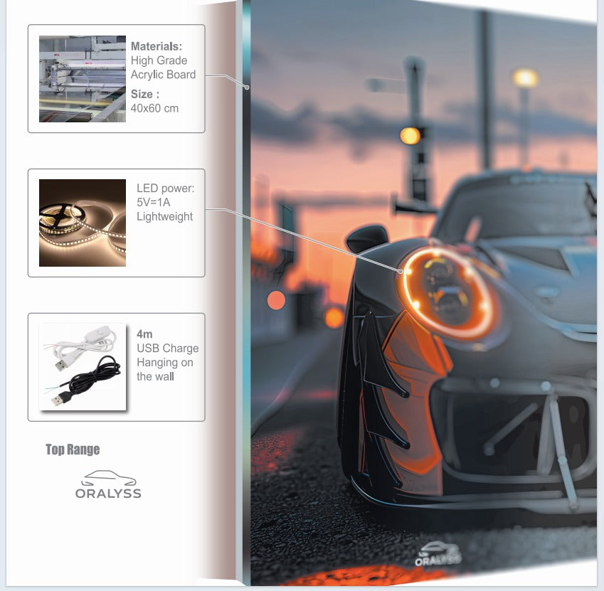 Cadre LED Porsche 911 GT3 RS